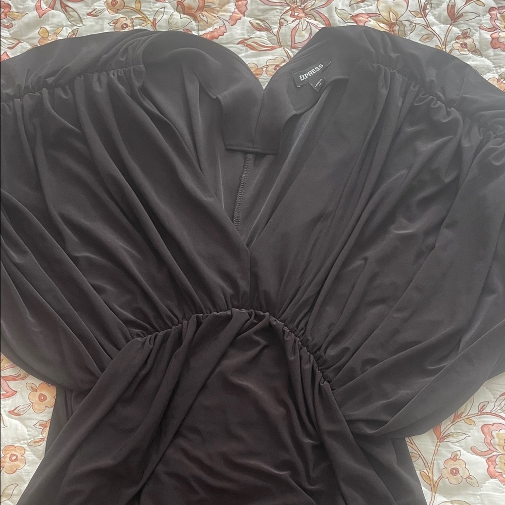 Express Elegant Black Gathered Dress